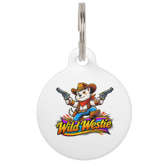 Original Design Westie Dog Cowboy Pet Tag