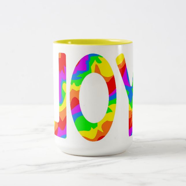Original Digital Art Spells JOY on Mug (Center)