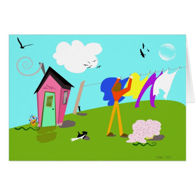 Original digital artwork "Laundry Helper" (Front Horizontal)