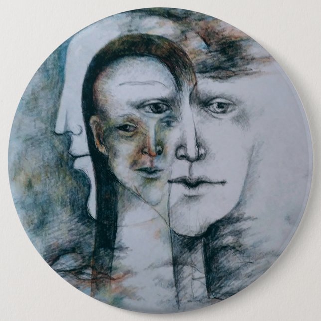 Original digital fine art surrealism 6 inch round button (Front)