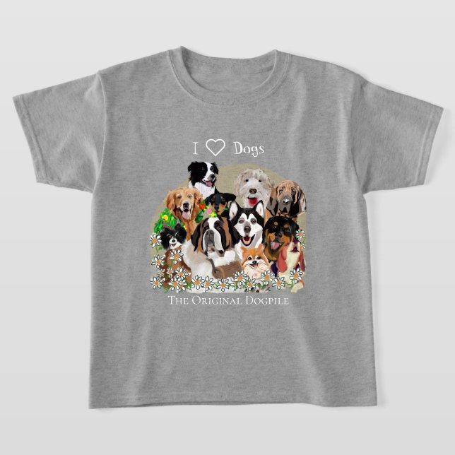 Original Dogpile Cute Pets, Personalize T-Shirt (Laydown)