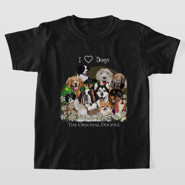 Original Dogpile Cute Pets, Personalize T-Shirt (Laydown)