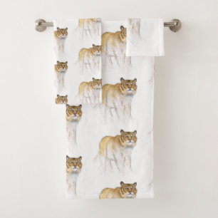 Original Drawing 1 Chinese Tiger Year Birthday BT Bath Towel Set