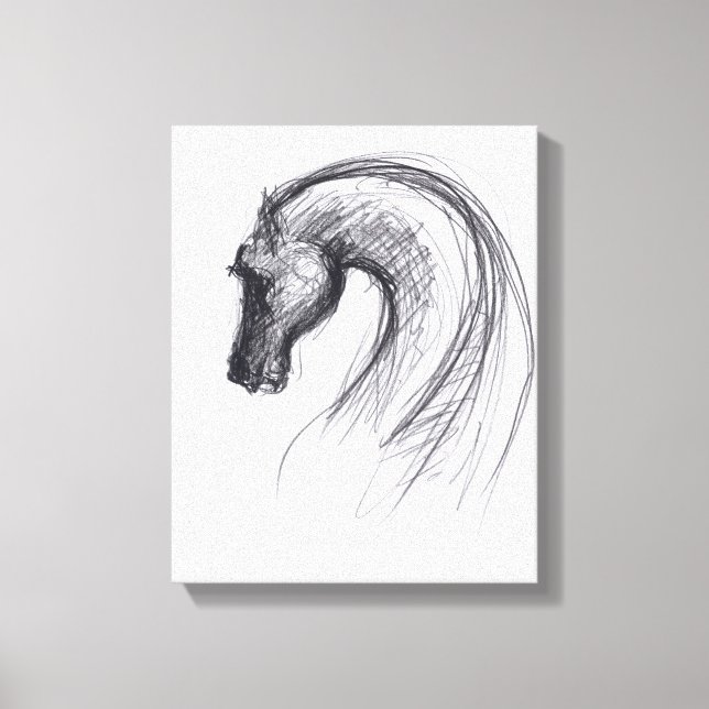 Original Drawing 1 Horse Year Zodiac  Canvas print (Front)
