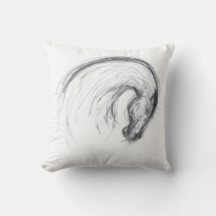 Original Drawing 2 Horse Year Zodiac Birthday P Throw Pillow