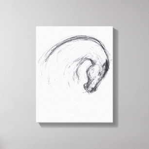 Original Drawing 2 Horse Year Zodiac  Canvas print