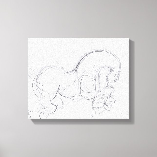Original Drawing 3 Horse Year Zodiac  Canvas print (Front)