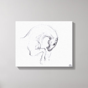 Original Drawing 4 Horse Year Zodiac Canvas print