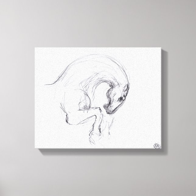 Original Drawing 4 Horse Year Zodiac  Canvas print (Front)