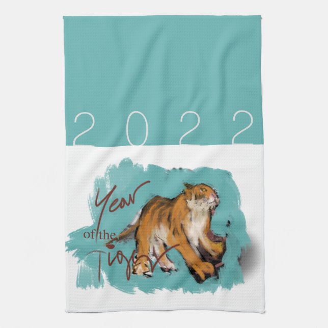Original Drawing Chinese Tiger Year Birthday KT03 Kitchen Towel (Vertical)
