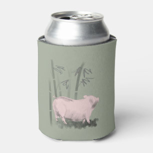 Original Drawing Pig and Bamboos can Cooler