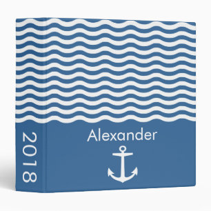 Original elagant Navy Striped Nautical Binder