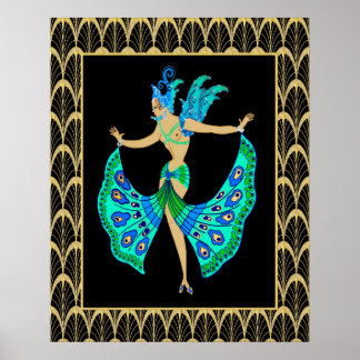 Original ERTE Costume Design - re-coloured Poster