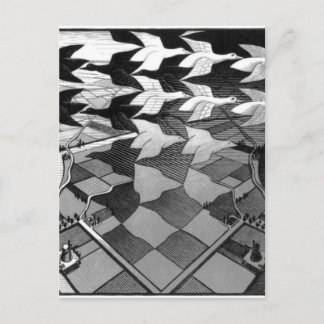 Original famous draw "day and night" postcard