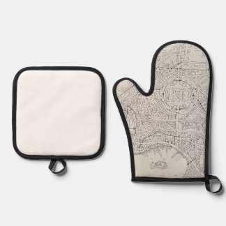 Original Fantasy Map Oven Mitt & Pot Holder Set