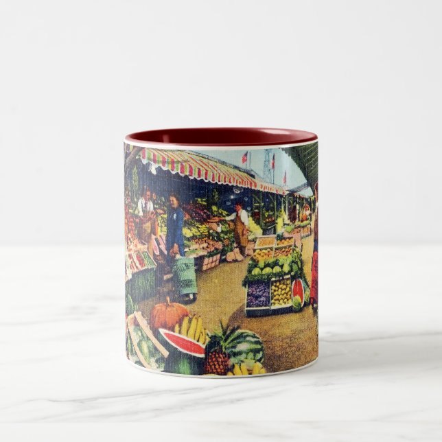 Original Farmer's Market, Hollywood, California Two-Tone Coffee Mug (Center)