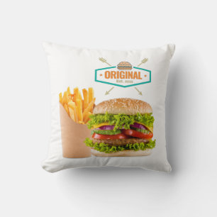 Original fast food design. throw pillow