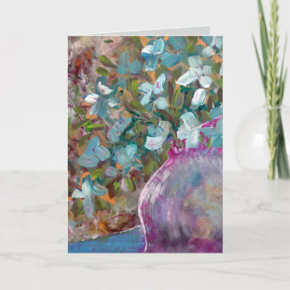 Original Fine Art Expressive Floral Painting Card