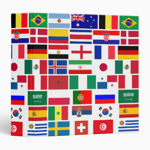 Original FOOTBALL SOCCER TEAM FLAGS 2018 pattern Binder