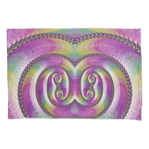 ~ Original Fractal ~ Pink Green Yellow ~ Pillowcase