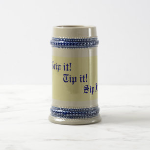 original fun rhyming text drinking slogan beer stein