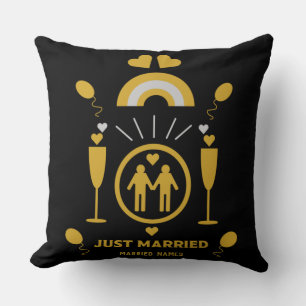 Original gay guy wedding gifts     throw pillow