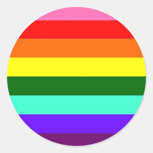 Original Gay Pride Flag Classic Round Sticker (Front)