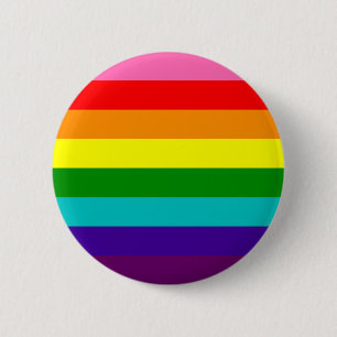 Original Gilbert Baker Rainbow Gay Pride Flag 2 Inch Round Button