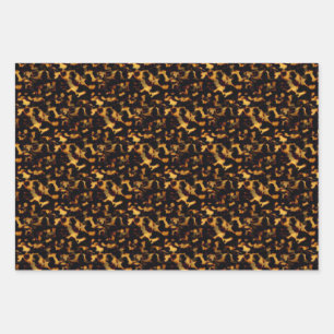 Original Gold and Brown Tortoiseshell Seamless Rep Wrapping Paper Sheet