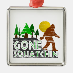 Original Gone Squatchin Design Metal Ornament