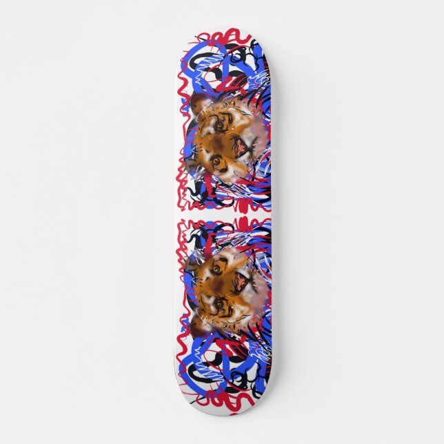 Original graffiti style Tiger Chinese Year Zodiac Skateboard (Front)