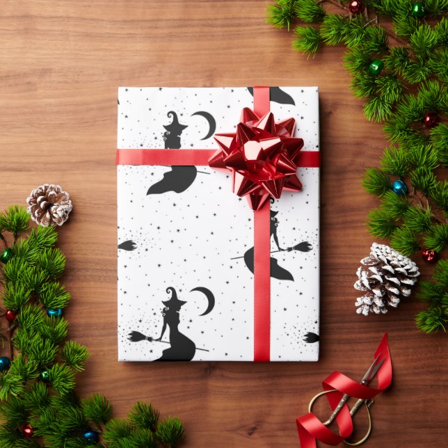 Original Halloween Witch Pattern Wrapping Paper (Holiday Gift)