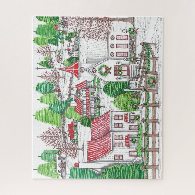 Original Hand Drawn Vintage Holiday Puzzle (Vertical)