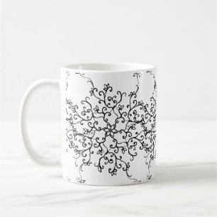 Original Hand Painted Black & White Coffee Mug