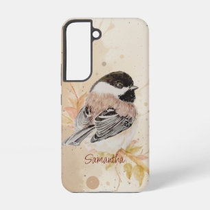 Original Hand Painted Watercolor Chickadee Bird  Samsung Galaxy Case