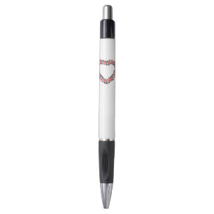 Original Heart of cross-stitch red rose flowers Pen