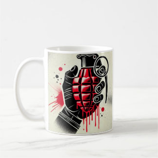 Original Heart-Shaped Grenade Artwork Coffee Mug