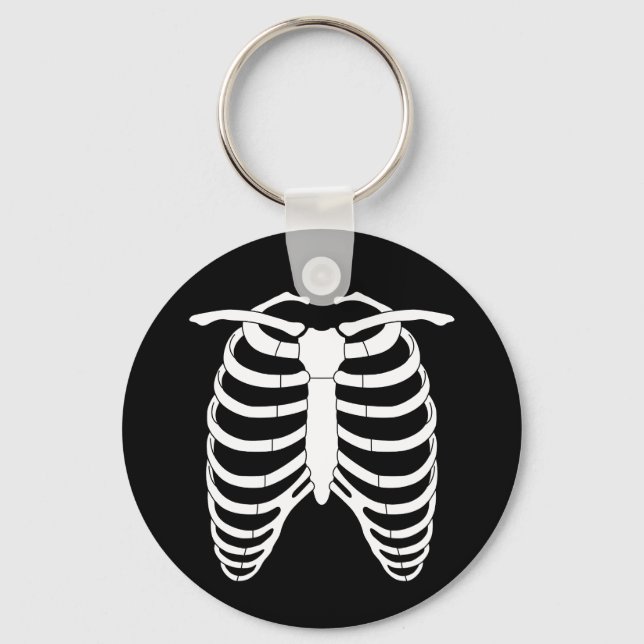 Original Horror Ribcage of a skeleton Halloween Keychain (Front)