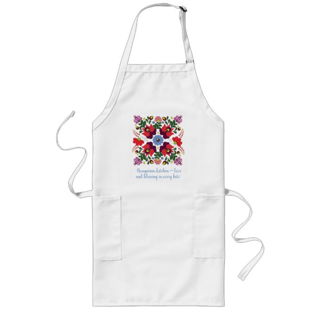 Original Hungarian Kitchen Blessing Quote Long Apron (Front)