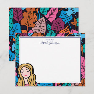 Original Illustration Blonde Lady Card