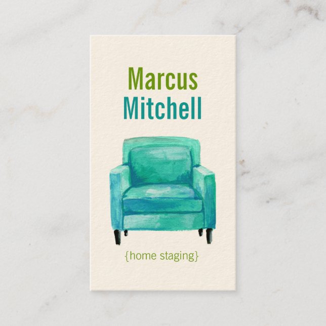 Original Illustration Home Staging Business Cards (Front)