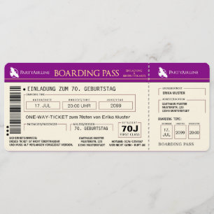 original invitation card for the 70th birthday