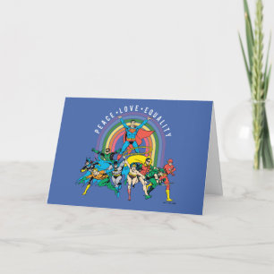 Original Justice League - Peace, Love, Equality Card
