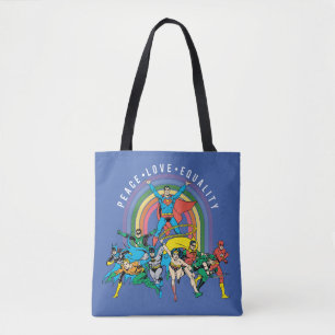 Original Justice League - Peace, Love, Equality Tote Bag