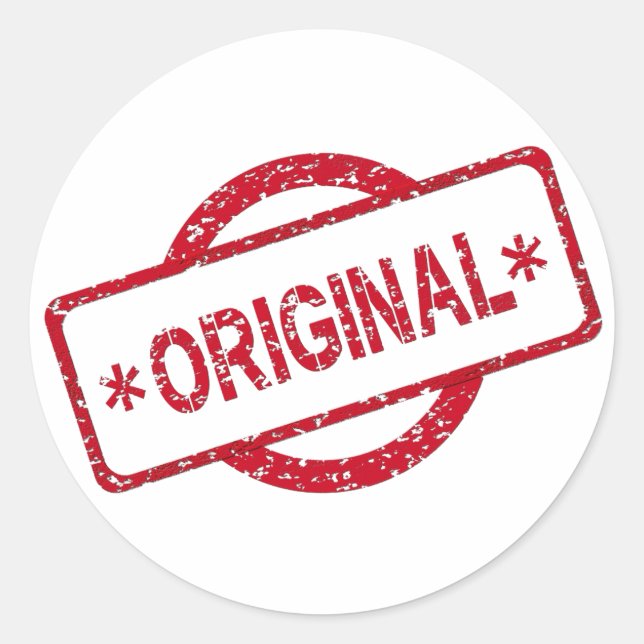 Original Logo Round Circle Brand Embossed Classic Round Sticker (Front)