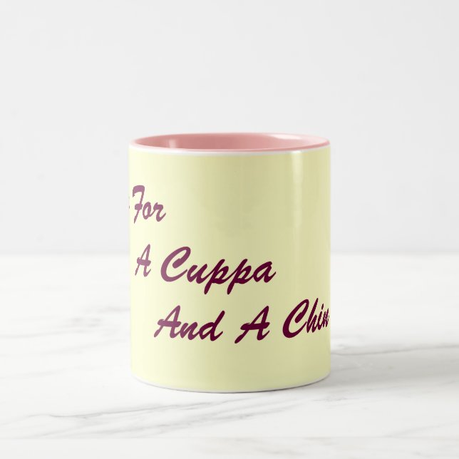 original London slang fun text drinking slogan Two-Tone Coffee Mug (Center)