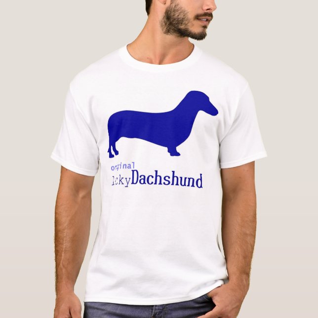 Original Lucky Dachshund blue logo T-Shirt (Front)