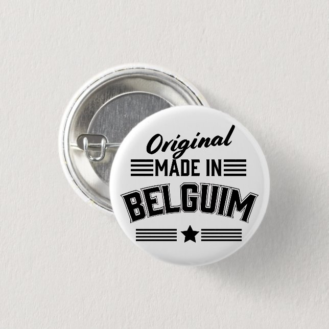 Original made in Belgium 1 Inch Round Button (Front & Back)