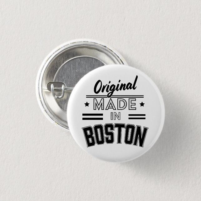 Original made in Boston logo 1 Inch Round Button (Front & Back)
