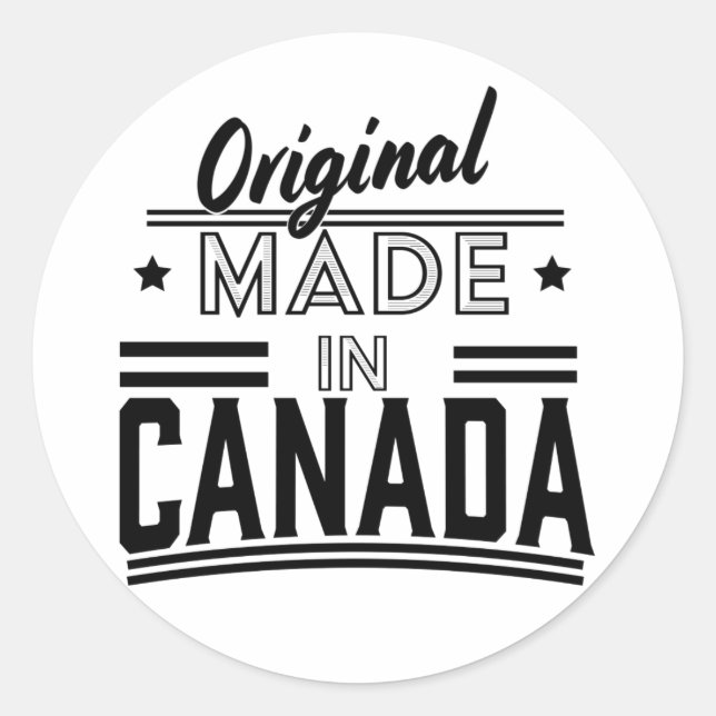 Original Made in Canada logo Classic Round Sticker (Front)
